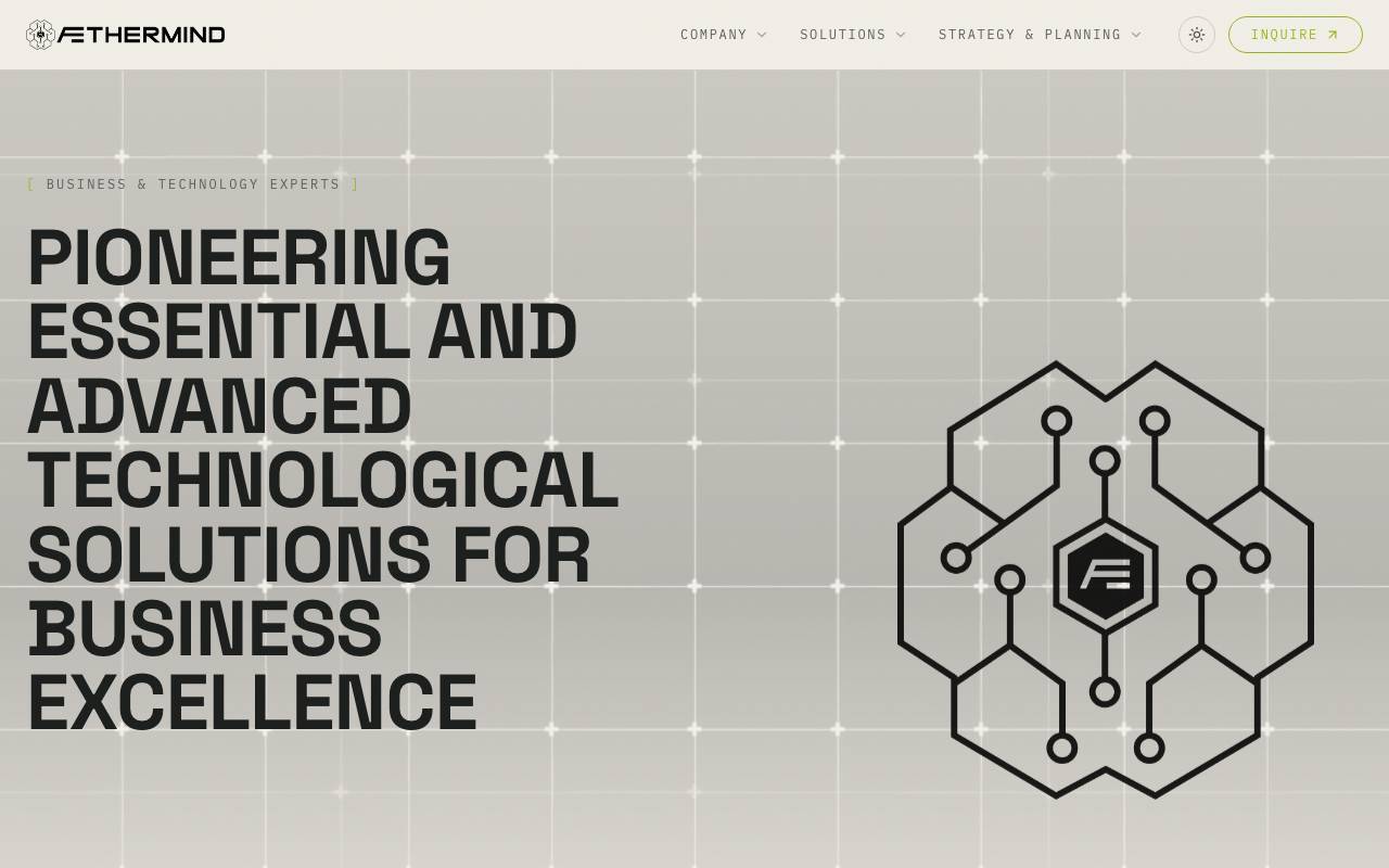 ÆtherMind website — Home — captured