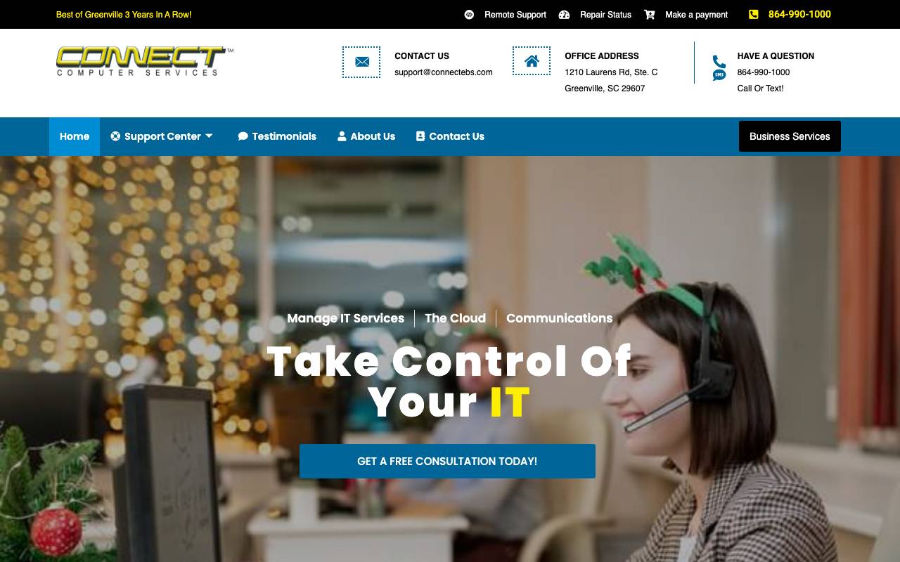Connect EBS Computer Repair website — Home — captured
