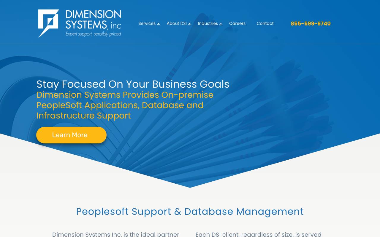 Dimension Systems, Inc. website — Home — captured