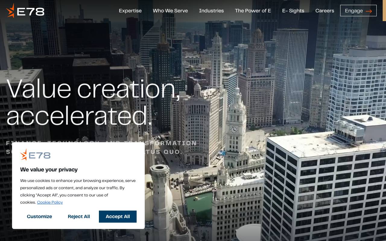 The CFO Suite, LLC (Acquired by E78 Partners) website — Home — captured