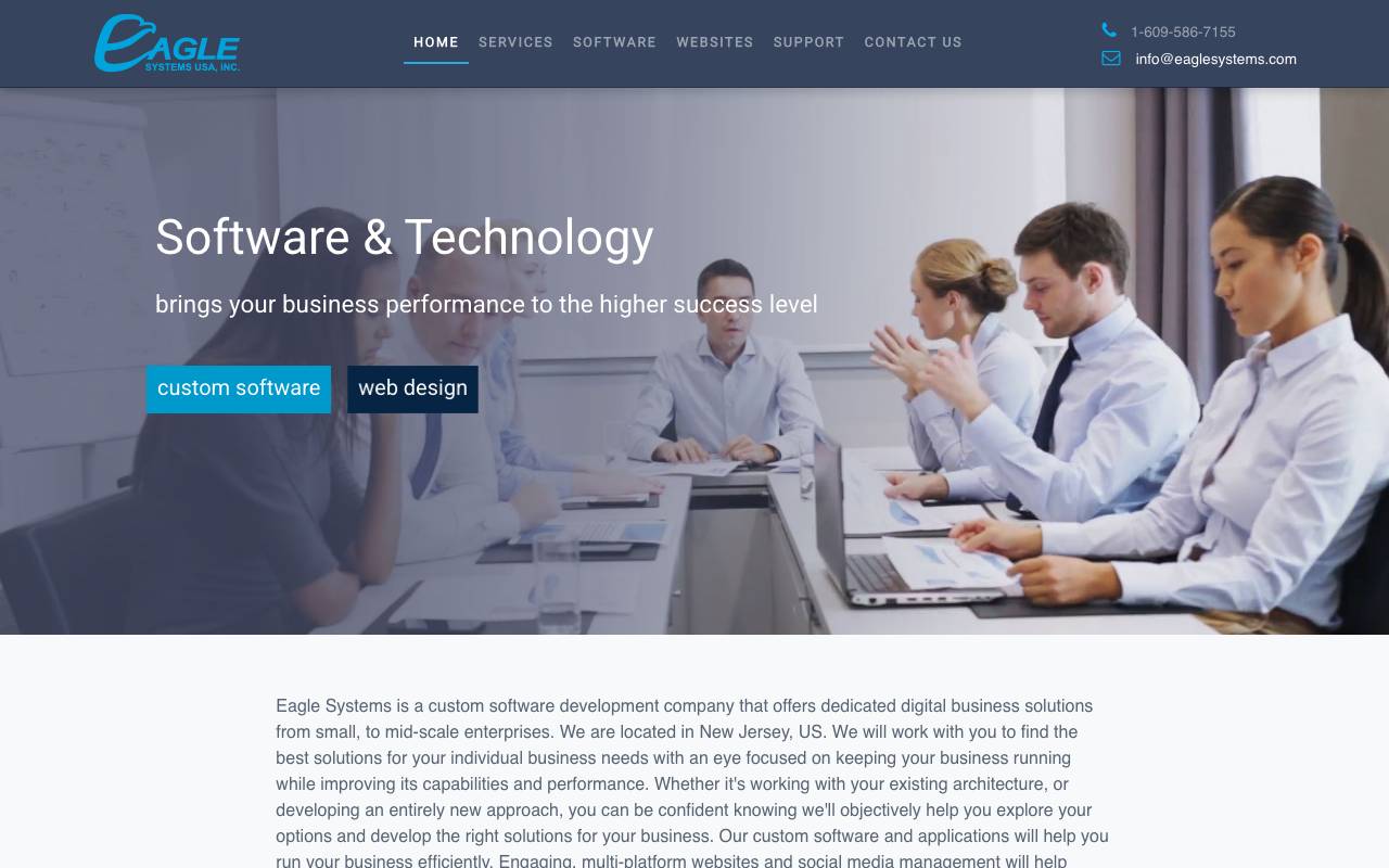 Eagle Systems USA, Inc. website — Home — captured