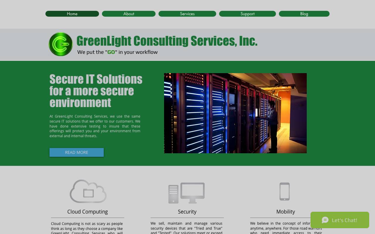 GreenLight Consulting Services, Inc. website — Home — captured