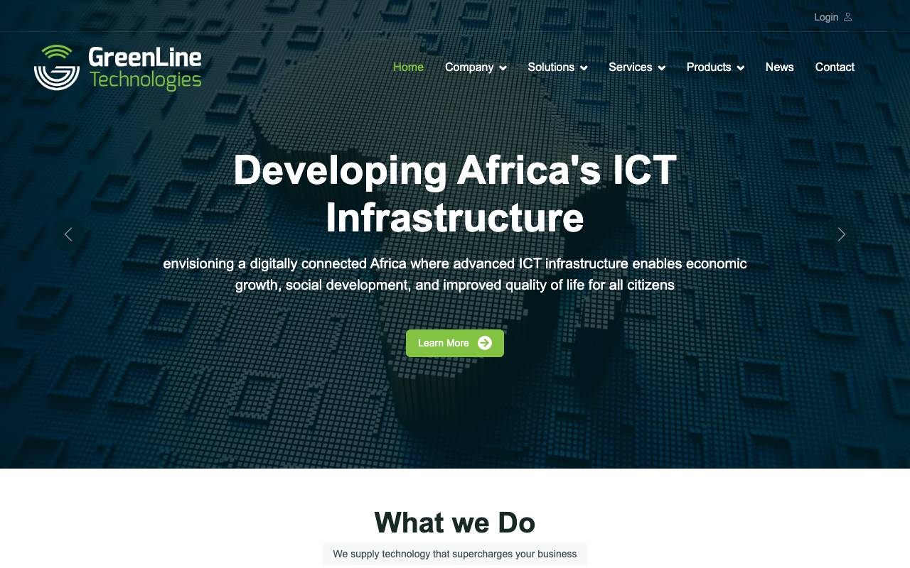 Greenline Technologies website — Home — captured
