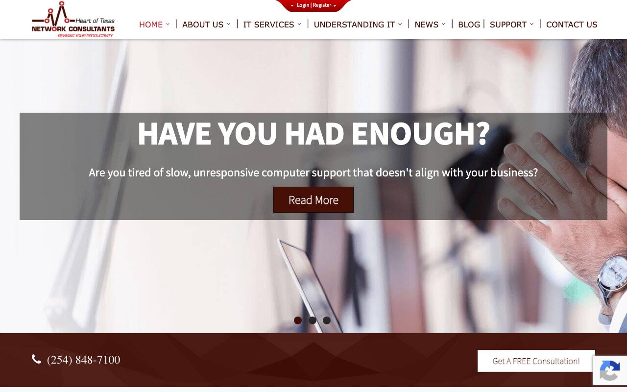Heart of Texas Network Consulting, Inc. website — Home — captured