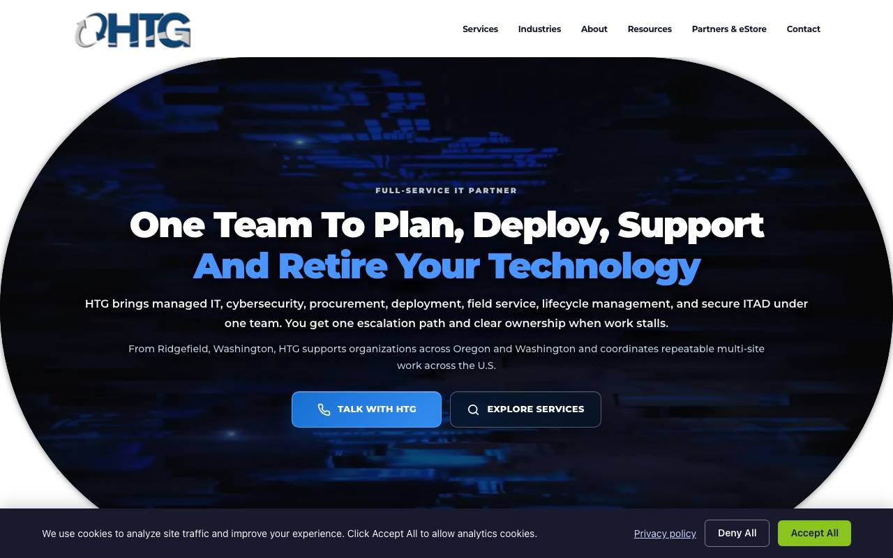 HTG website — Home — captured