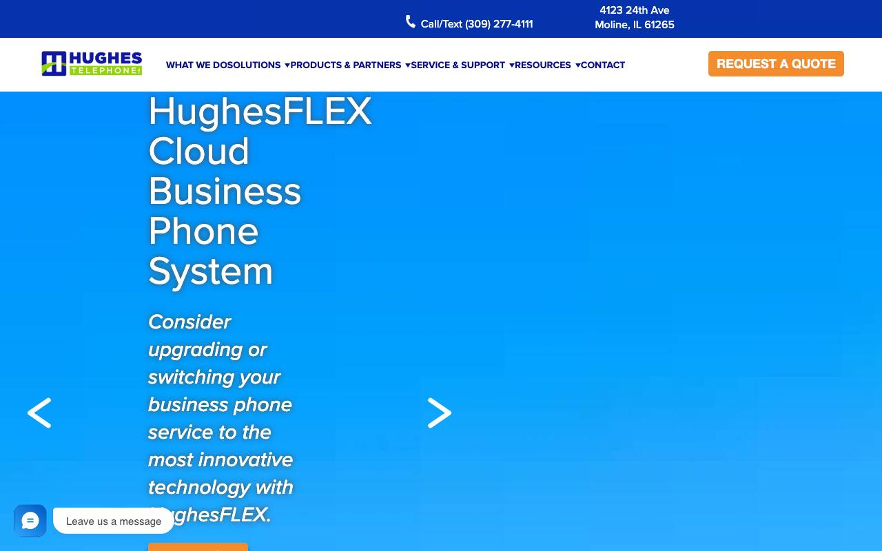 Hughes Telephone website — Home — captured