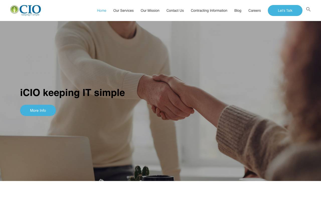 iCIO, INC website — Home — captured