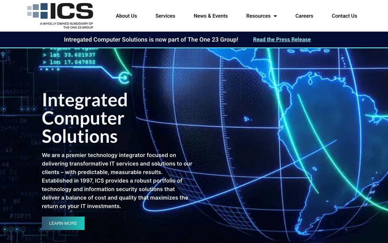 Integrated Computer Solutions website — Home — captured