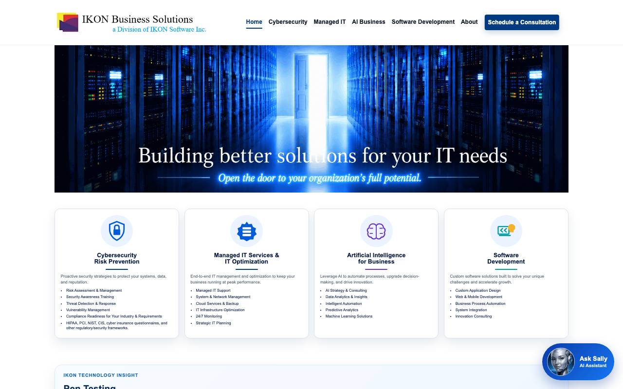 IKON Software Inc. website — Home — captured