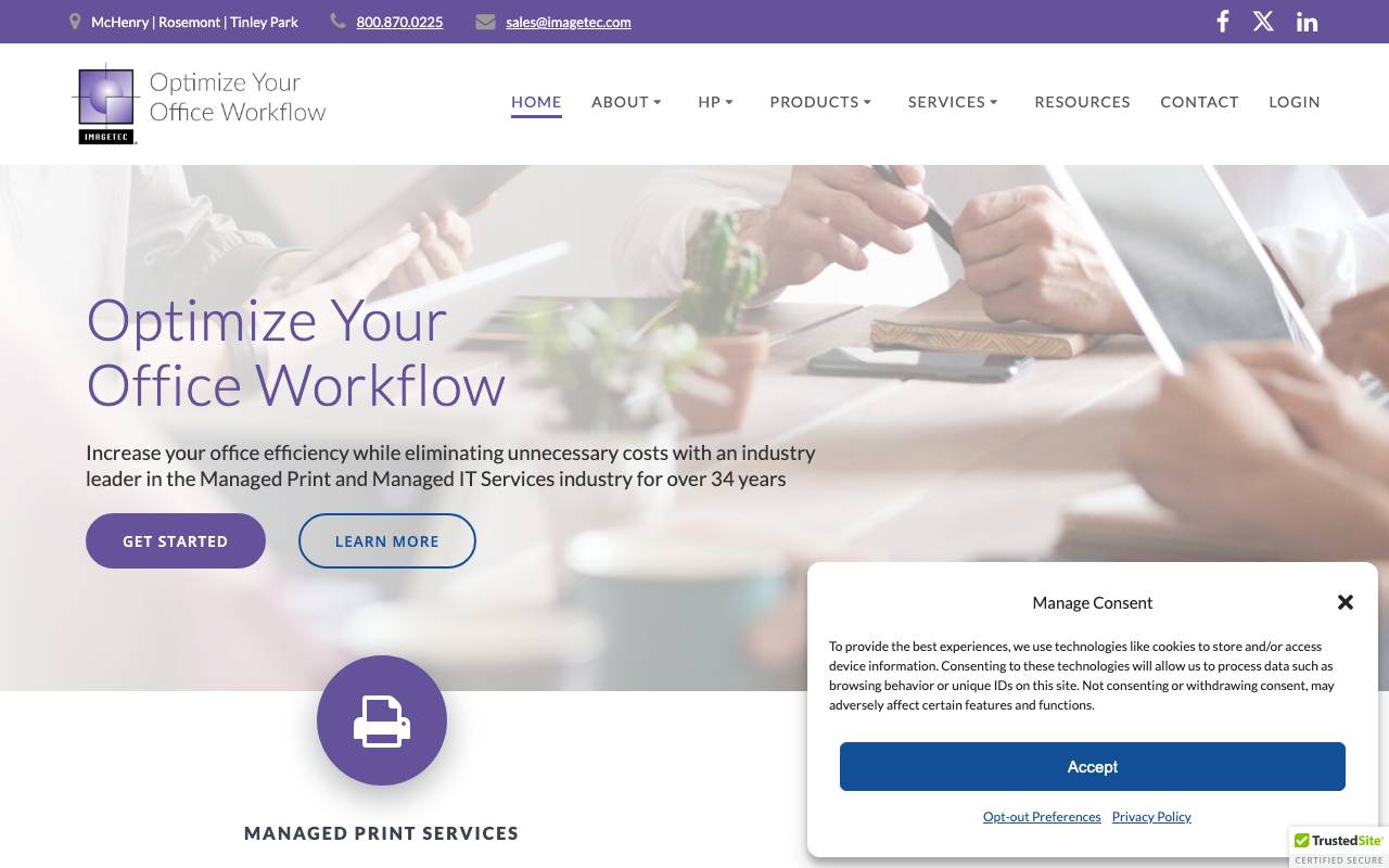 IMAGETEC L.P. website — Home — captured