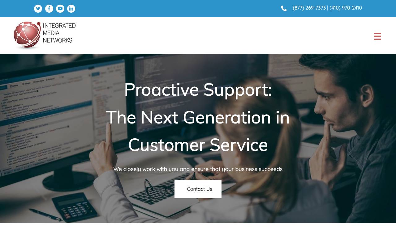 Integrated Media Networks, Inc. website — Home — captured