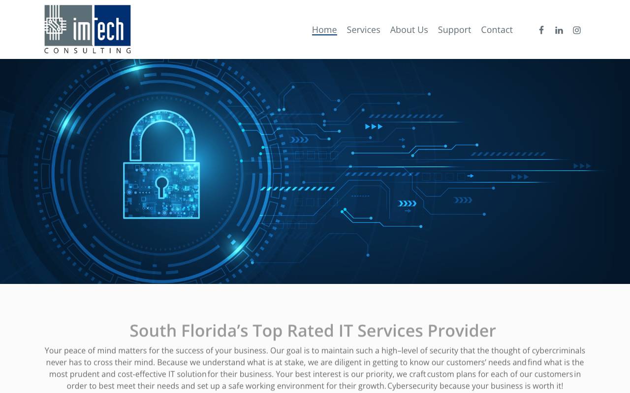 IMTECH Consulting website — Home — captured