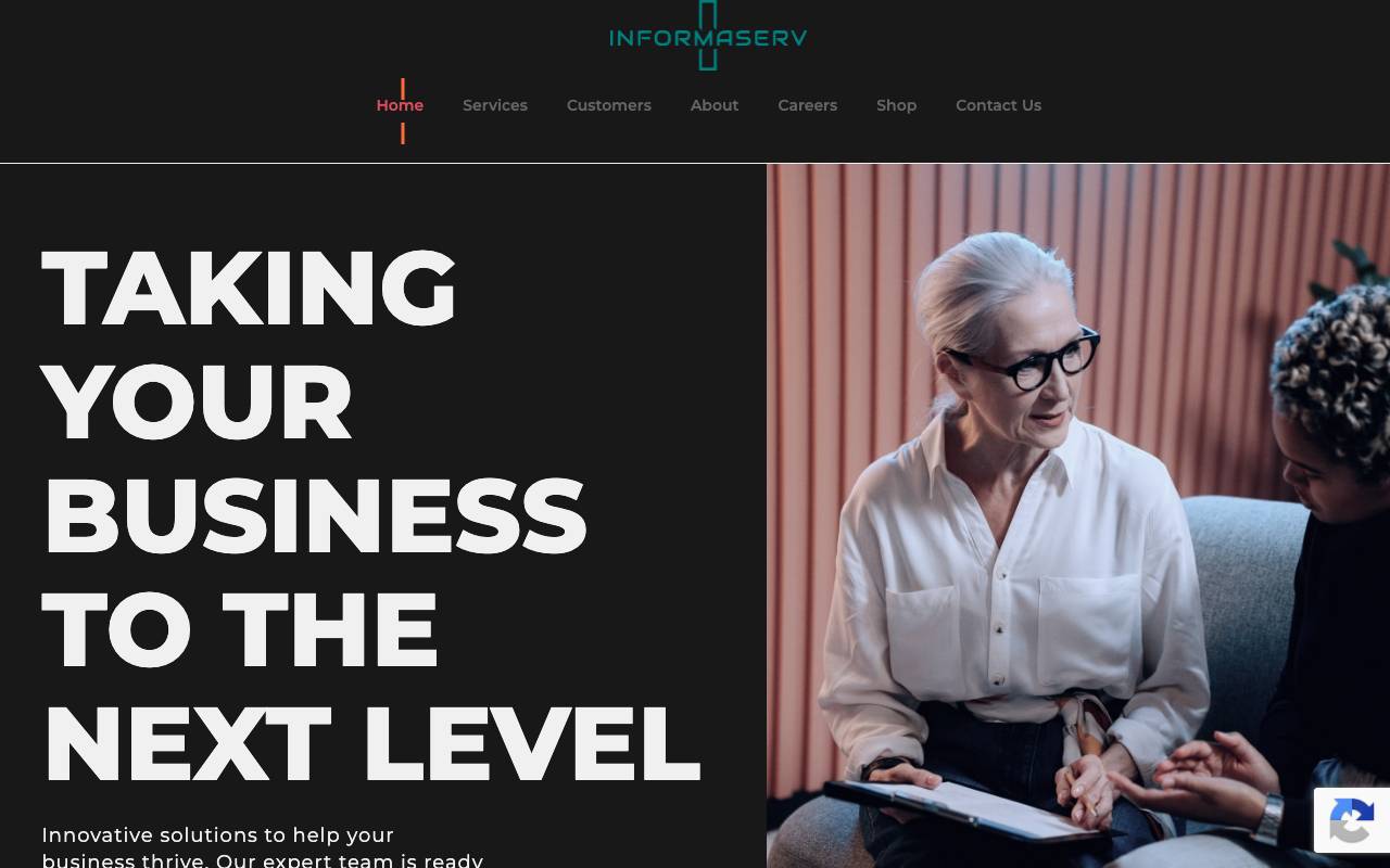 InformaServ Inc. website — Home — captured