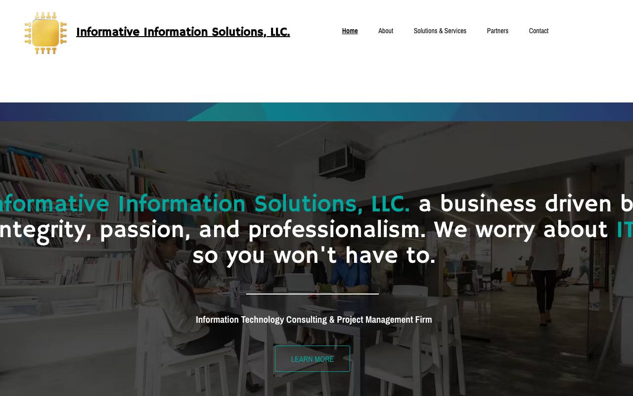Informative Information Solutions, LLC website — Home — captured