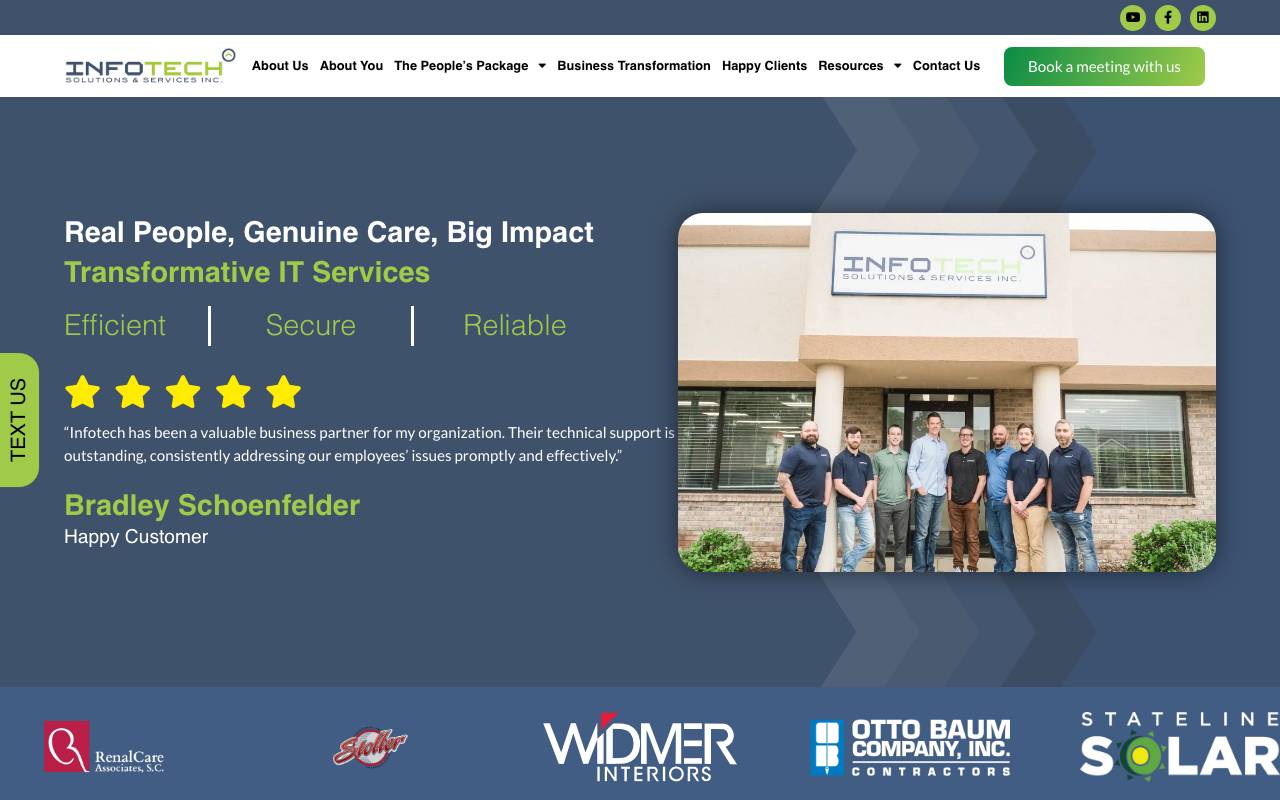 InfoTech Solutions website — Home — captured