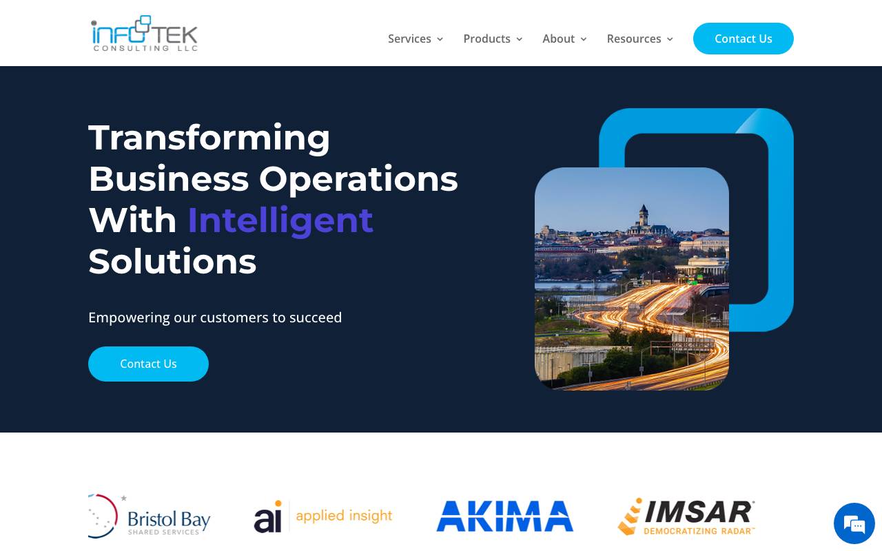 Infotek website — Home — captured