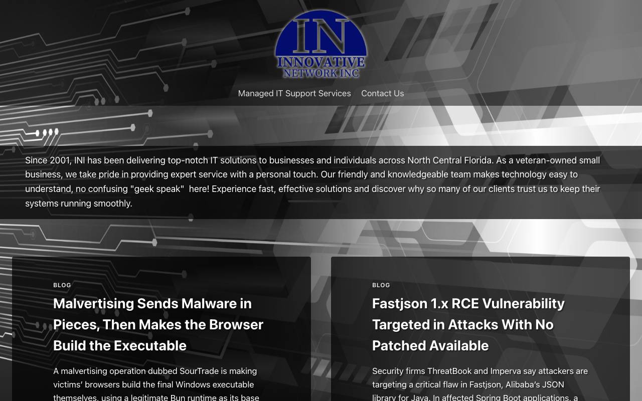Innovative Network, Inc website — Home — captured