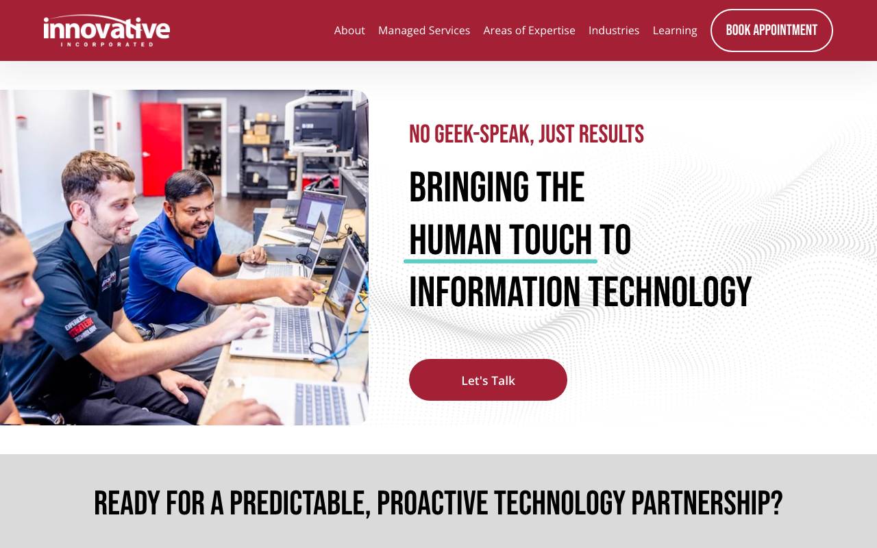 Innovative Inc. website — Home — captured