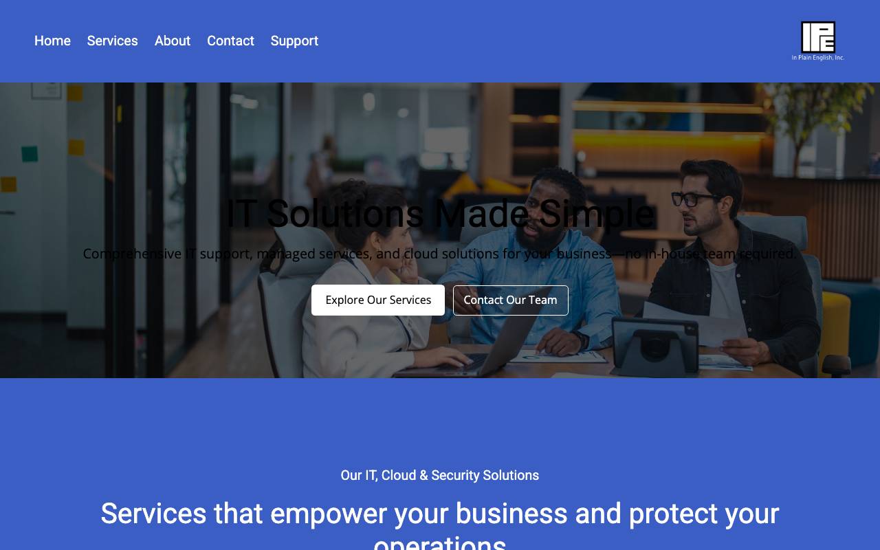 In Plain English website — Home — captured