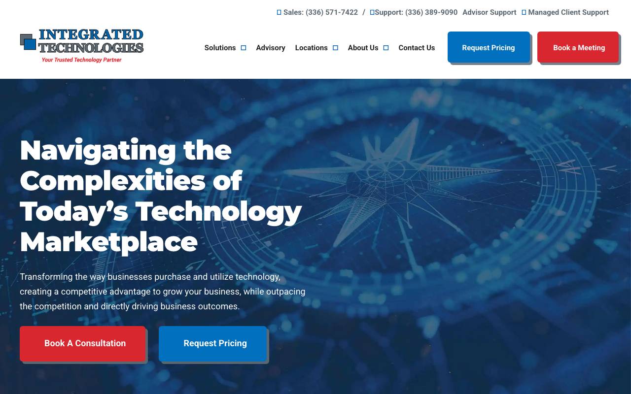 Integrated Technologies, Inc. website — Home — captured