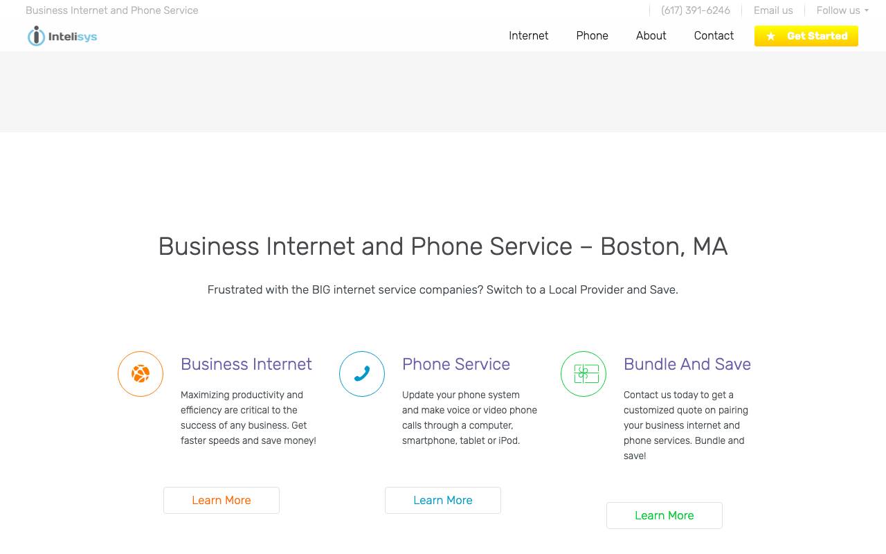Intelisys website — Home — captured