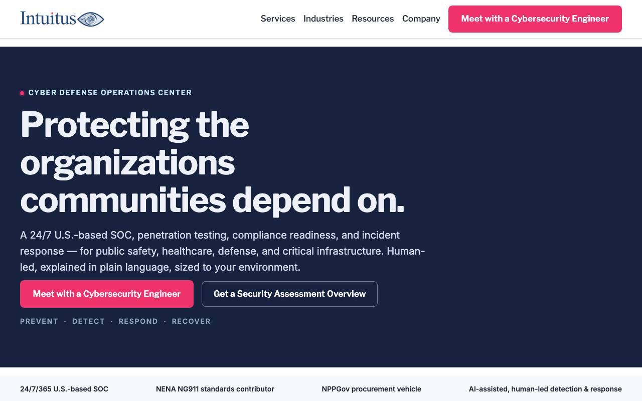 Intuitus Corp website — Home — captured