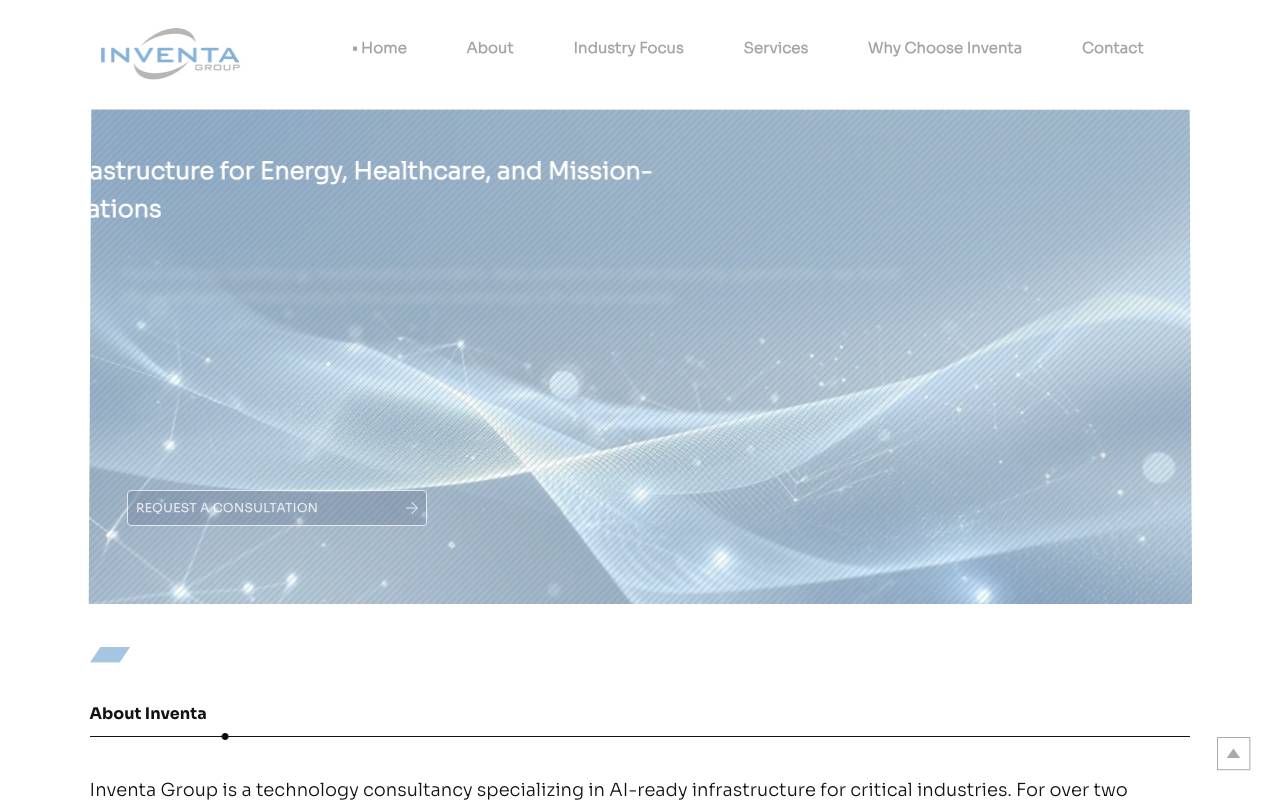 Inventa Group, Inc. website — Home — captured