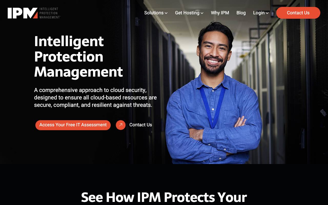 Intelligent Protection Management website — Home — captured