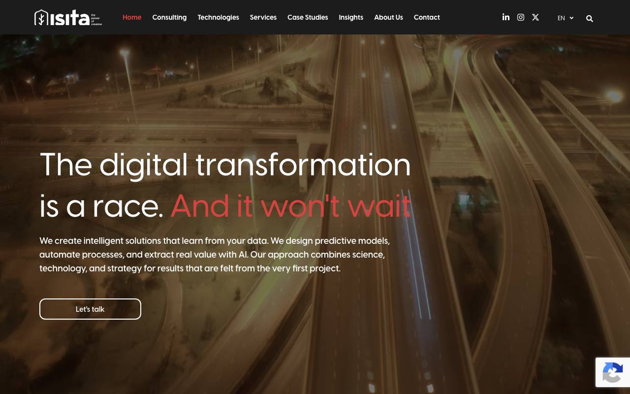 isita® website — Home — captured