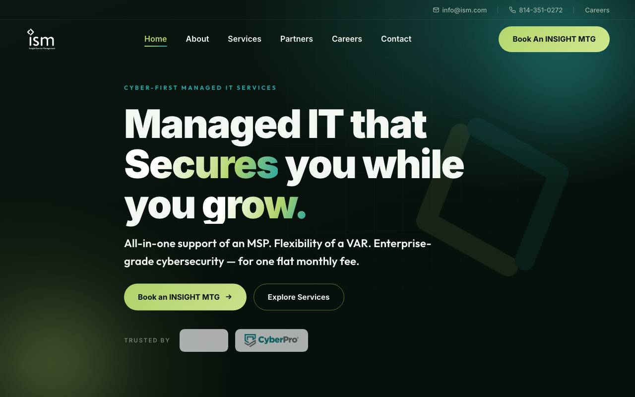 ISM website — Home — captured