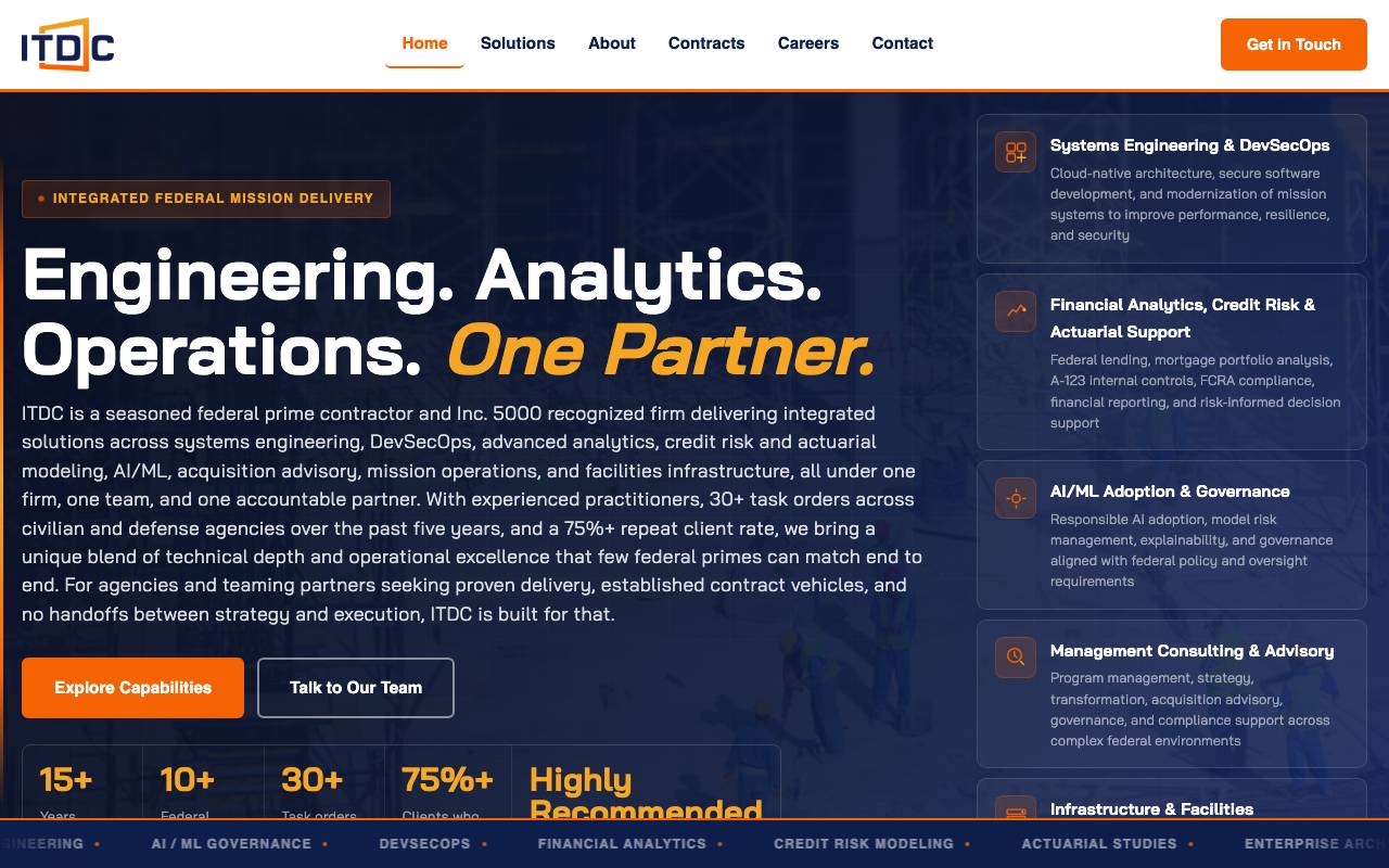 IT Data Consulting, LLC (ITDC®) website — Home — captured