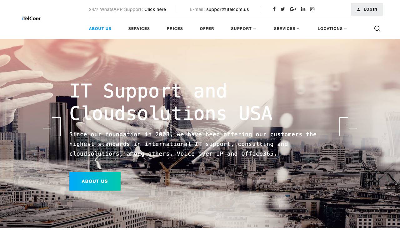 iTelCom Inc. USA website — Home — captured