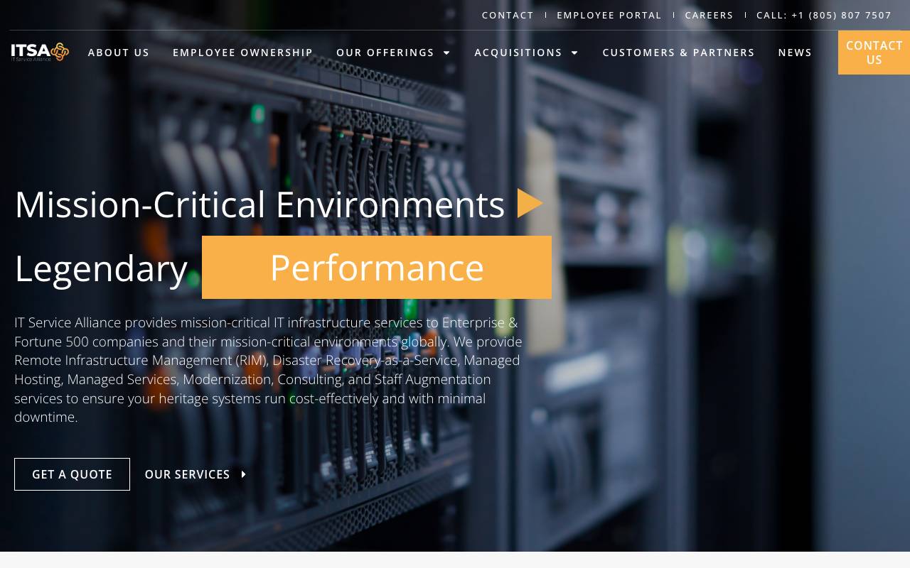 IT Service Alliance (ITSA) website — Home — captured