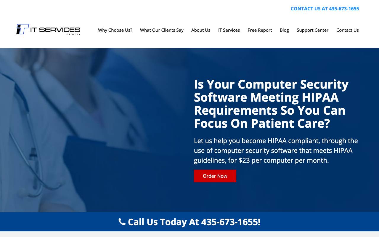 IT Services of Utah website — Home — captured