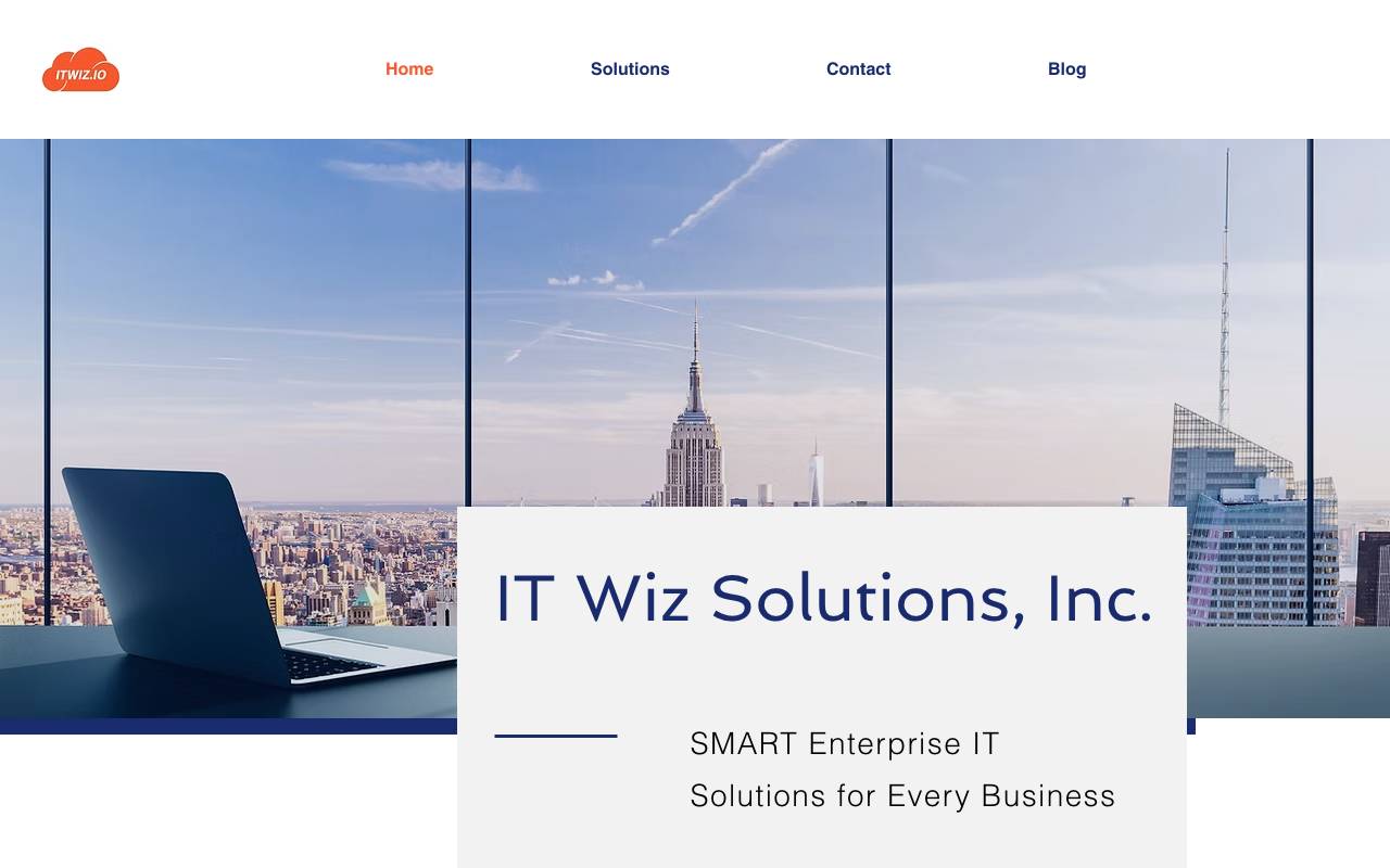 IT Wiz Solutions, Inc. website — Home — captured