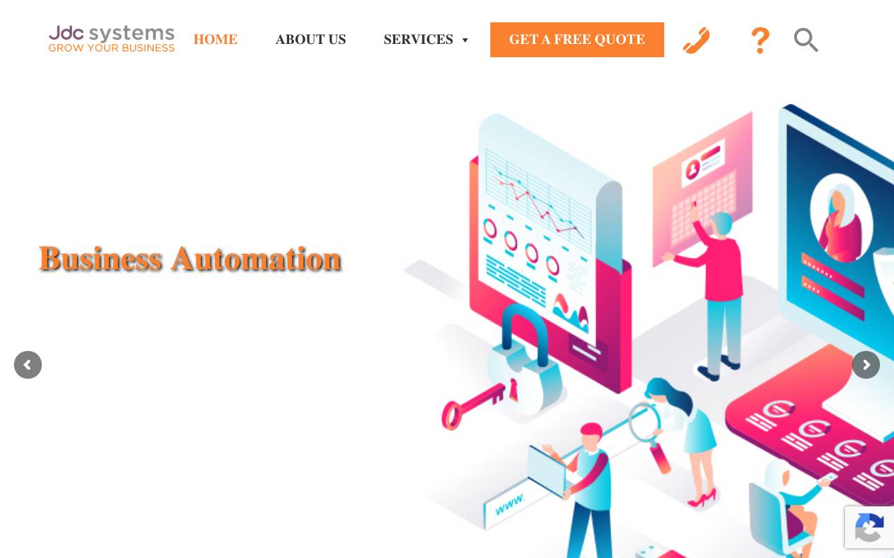JDC Systems website — Home — captured