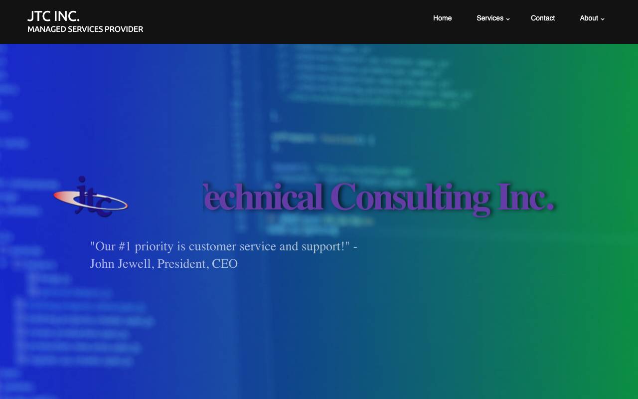 Jewell Technical Consulting Inc. website — Home — captured