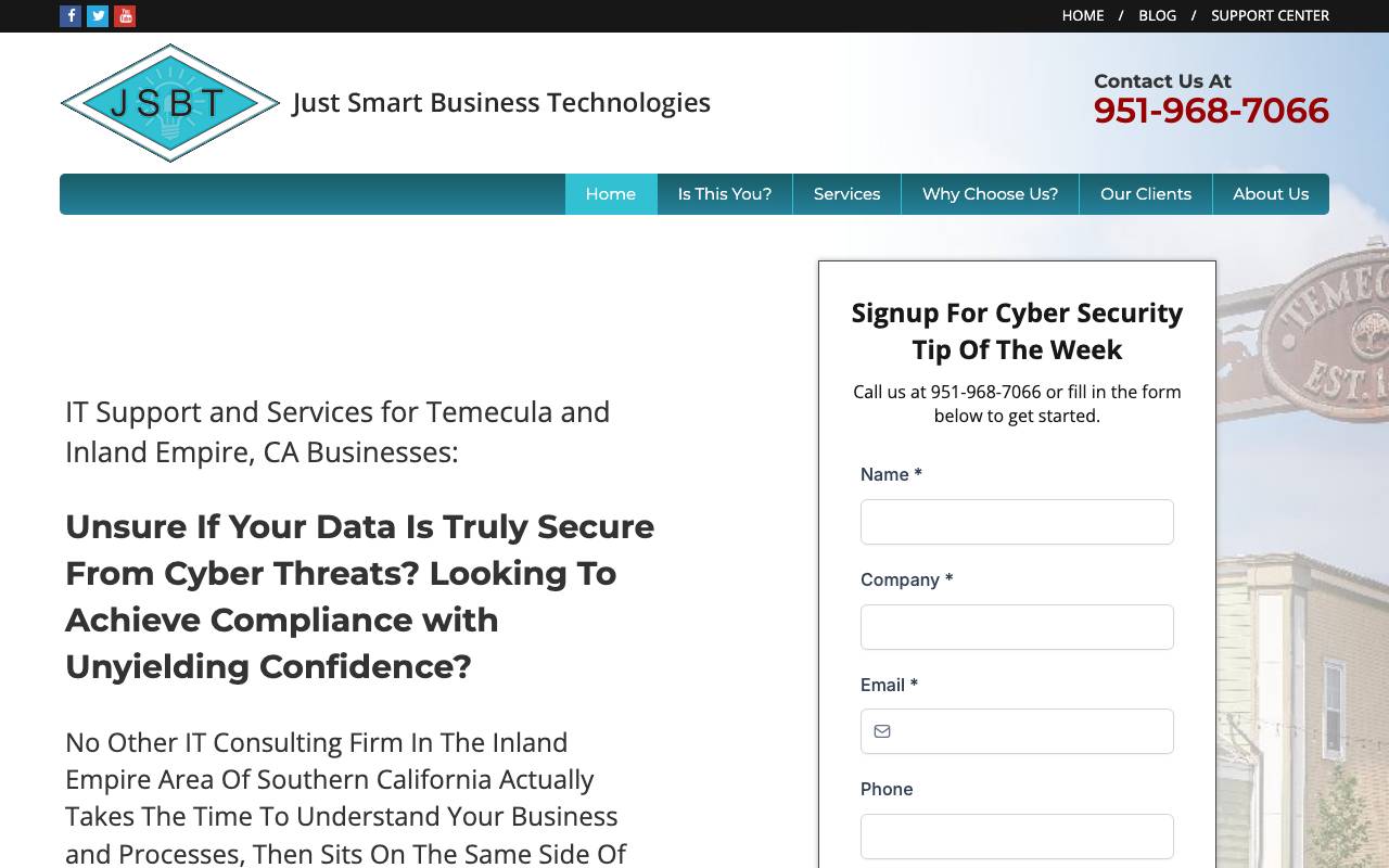 JSBT website — Home — captured