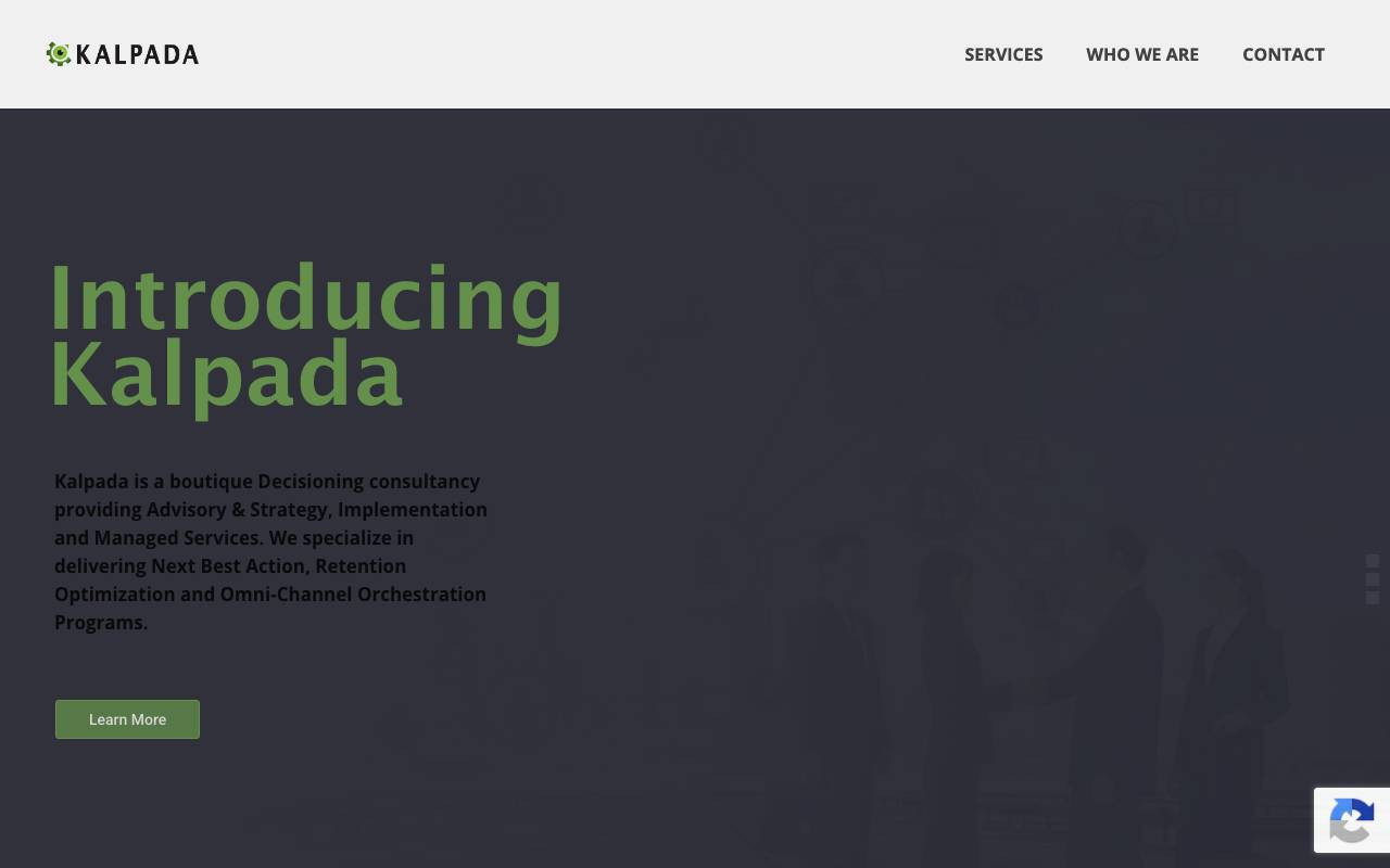 Kalpada website — Home — captured