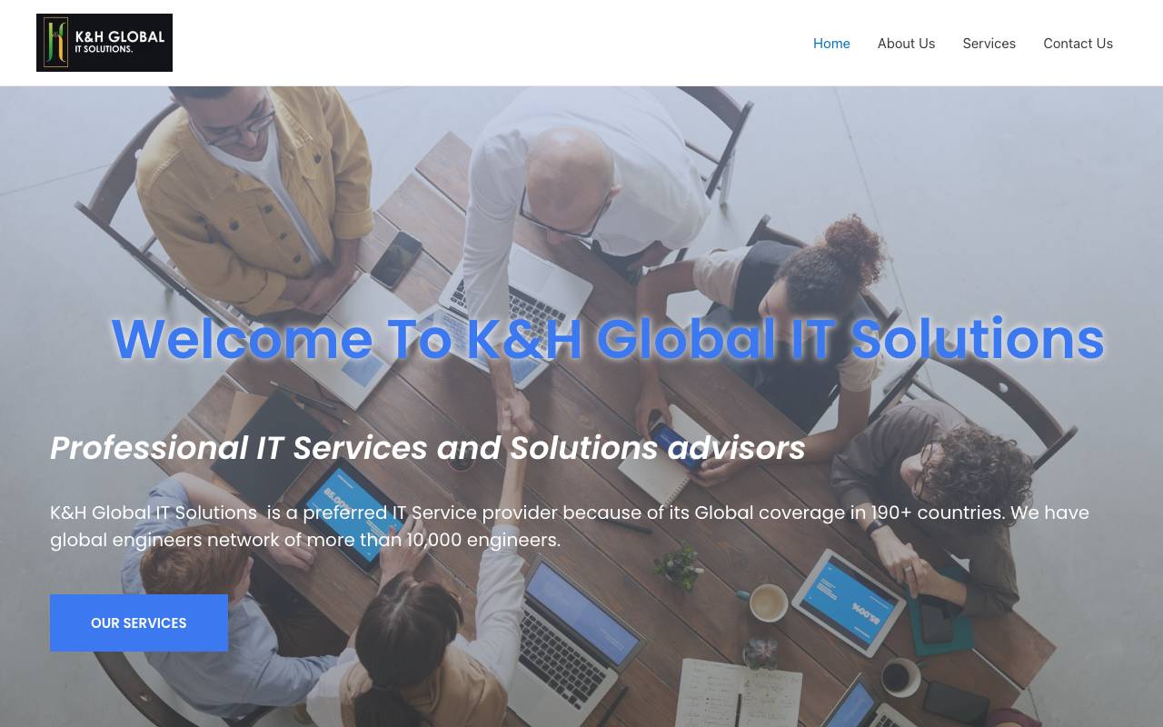 K&H Global IT Solutions website — Home — captured