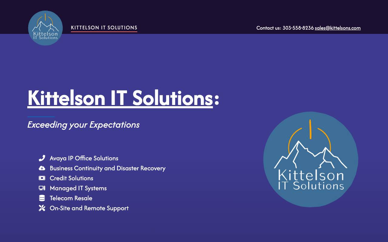 Kittelson IT Solutions website — Home — captured