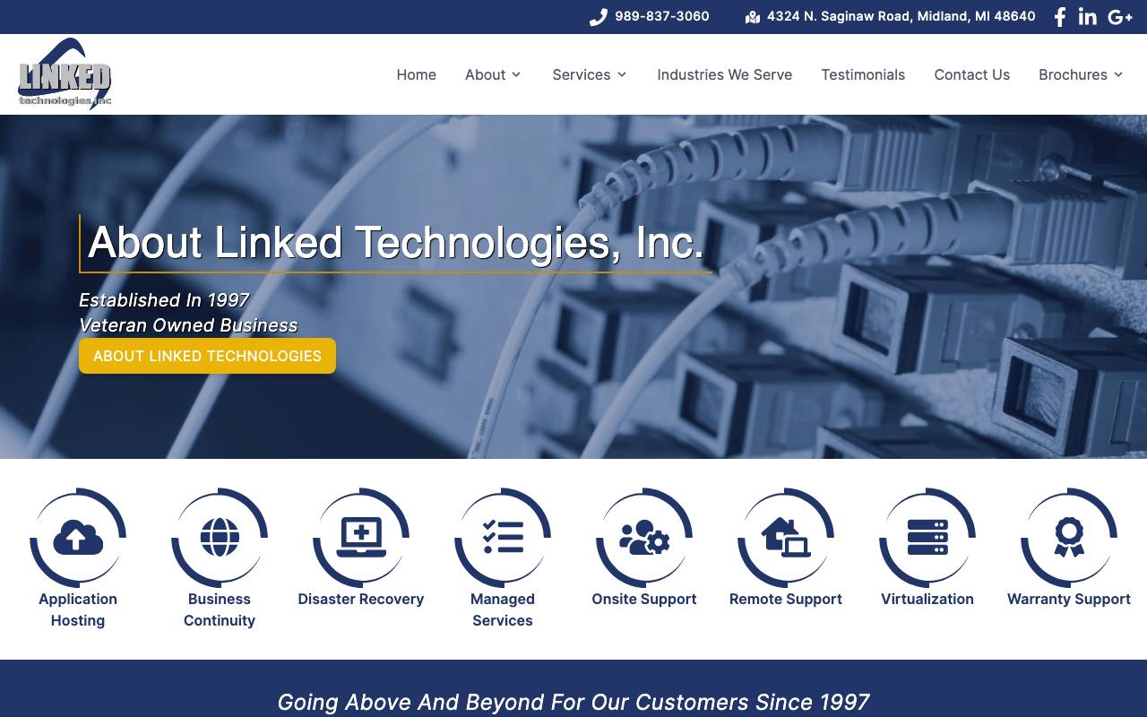 Linked Technologies, Inc. website — Home — captured