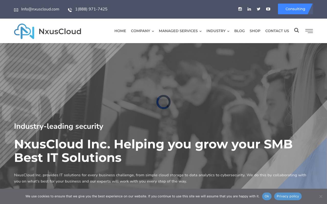 NxusCloud Inc website — Home — captured