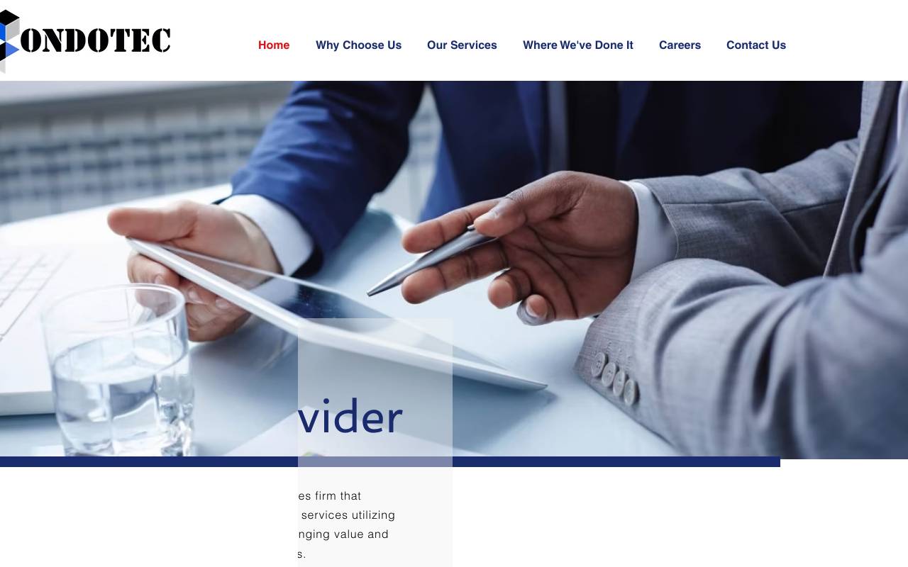 OndoTec Inc website — Home — captured