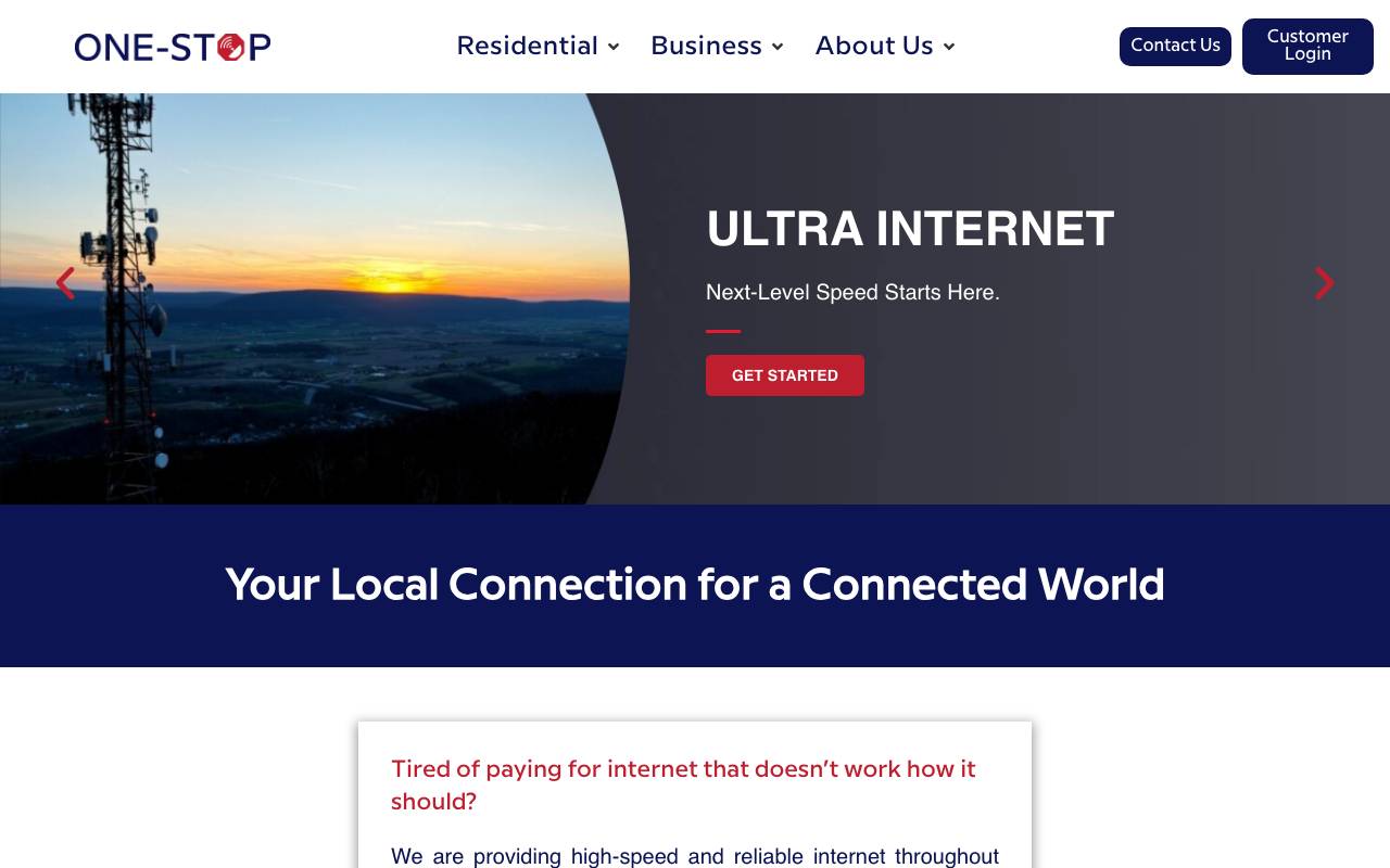 OneStop Online website — Home — captured