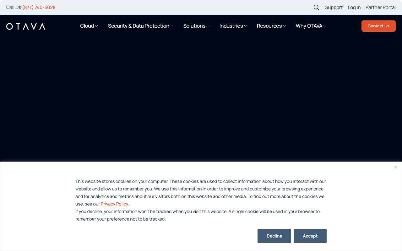 OTAVA® website — Home — captured