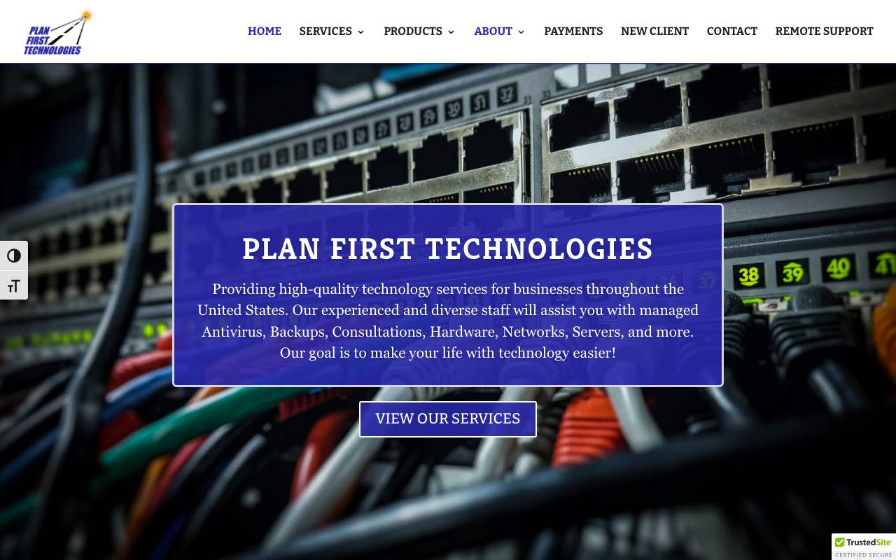 Plan First Technologies, Inc website — Home — captured
