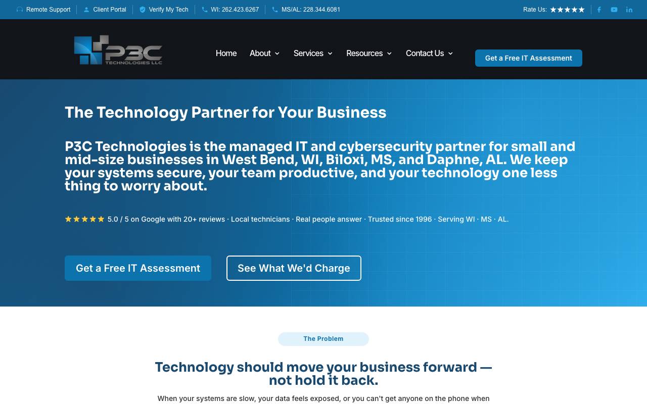 P3C website — Home — captured