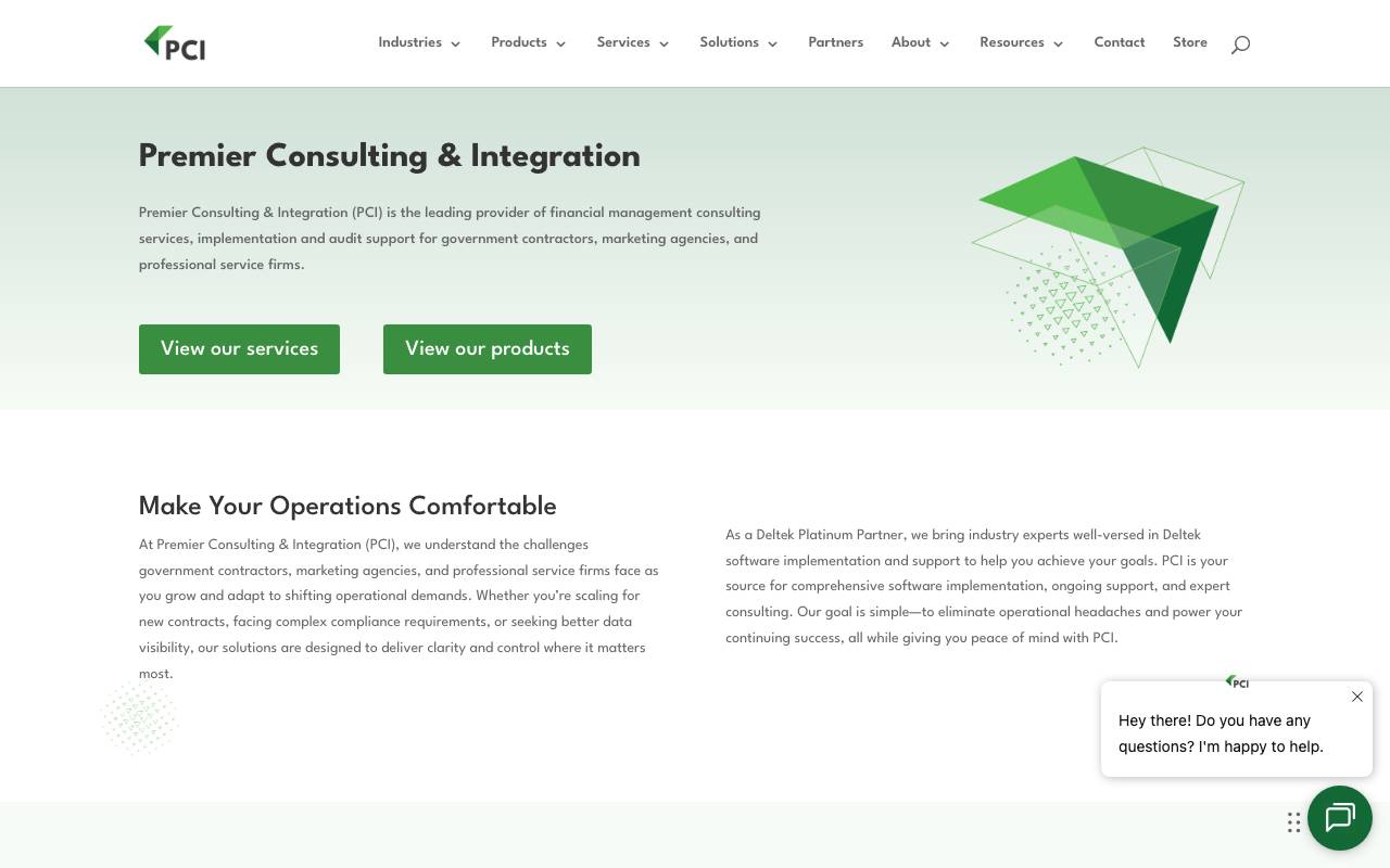 Premier Consulting & Integration website — Home — captured