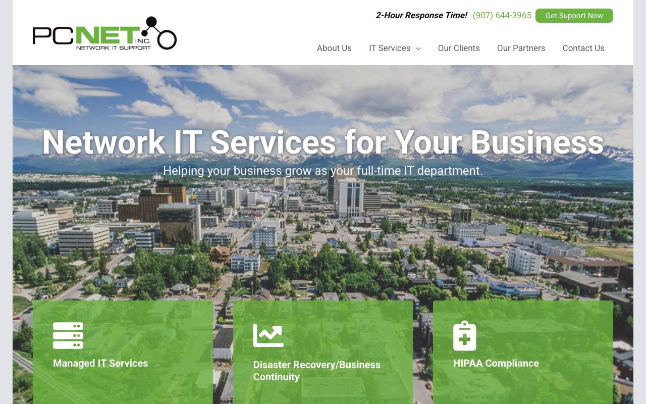 PCNET Communications Inc. website — Home — captured